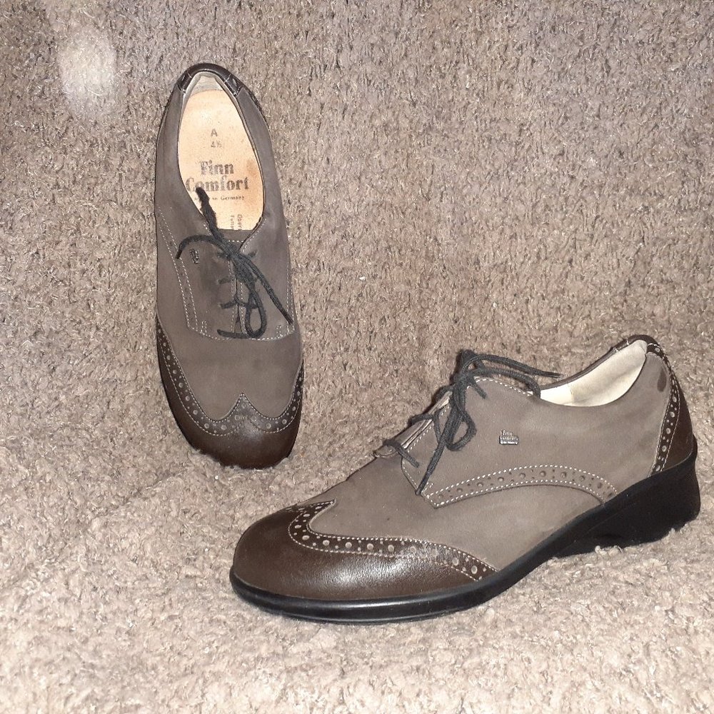 FINN COMFORT-Eureka-Brown Leather Brogue Wingtip Oxfords-5.5 UK-7.5 US-Excellent